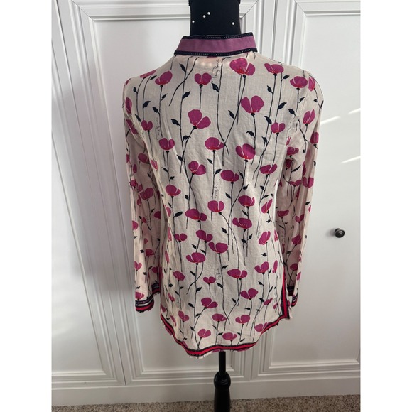 Tory Burch Cotton Tunic Top Pink Floral Print - Picture 8 of 11